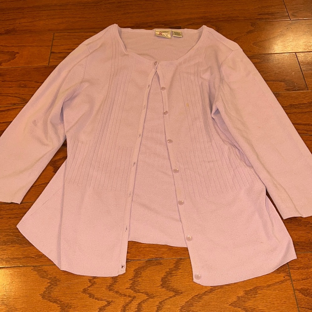 Madison & Max light purple cardigan